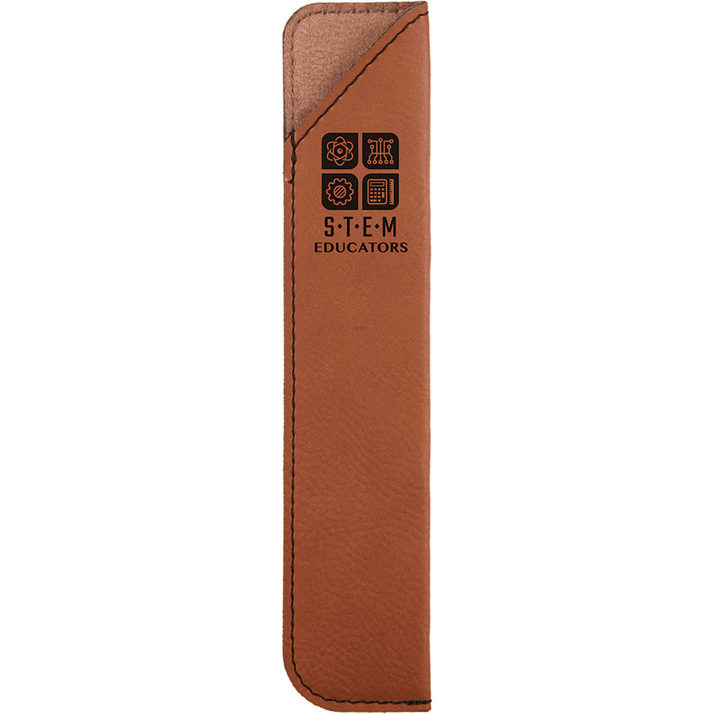 Personalized Laser Engraved 6 1/4" Rawhide  Leatherette Pen Sleeve