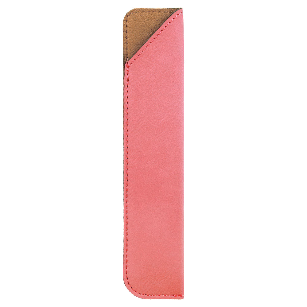 Personalized Laser Engraved 6 1/4" Pink  Leatherette Pen Sleeve