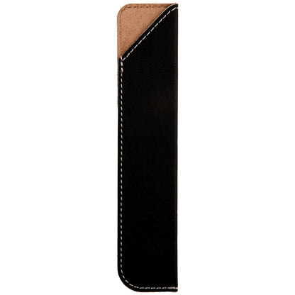 Personalized Laser Engraved 6 1/4" Black/Silver  Leatherette Pen Sleeve