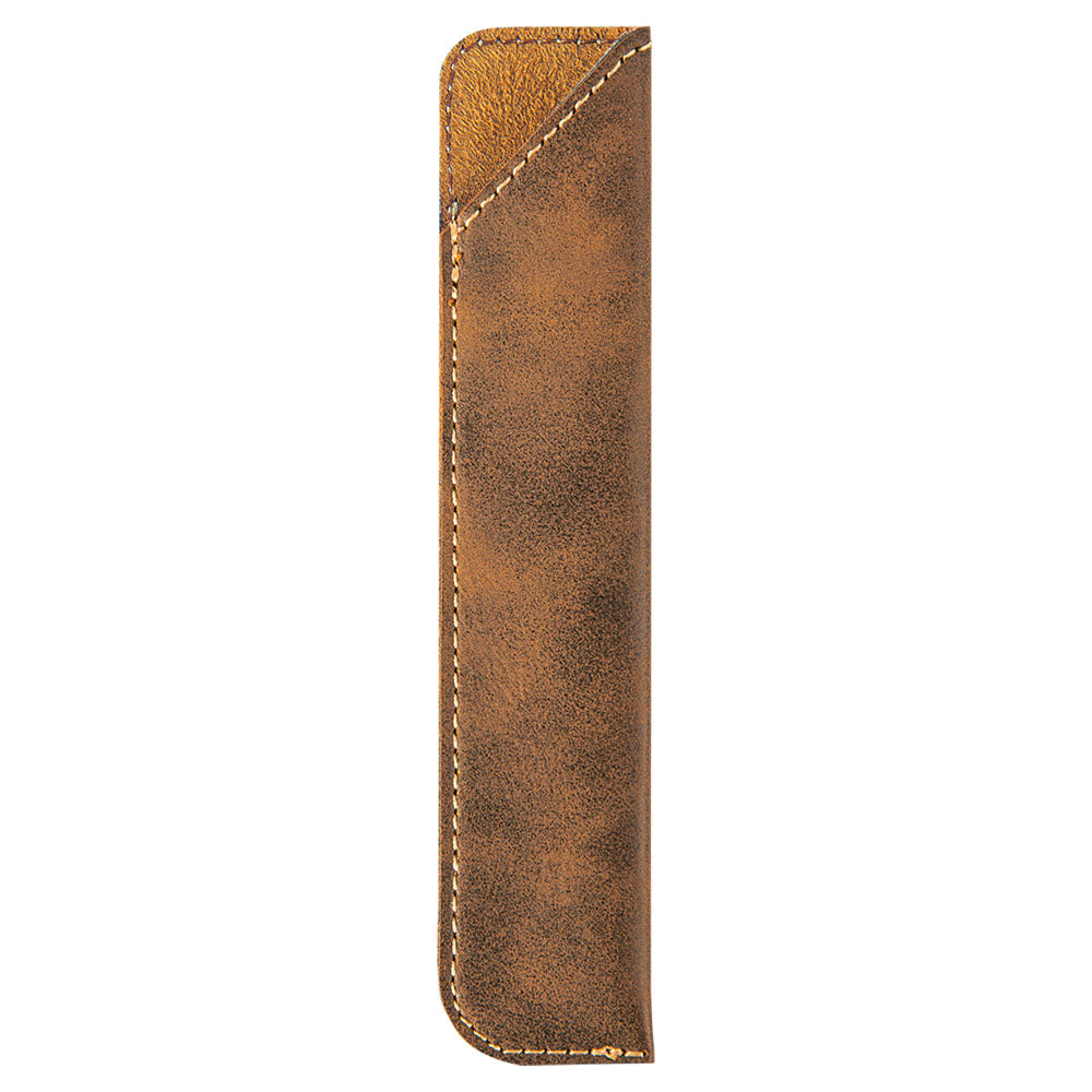 Personalized Laser Engraved 6 1/4" Rustic/Gold  Leatherette Pen Sleeve