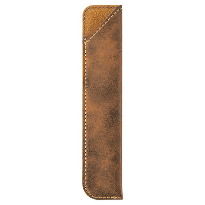 Personalized Laser Engraved 6 1/4" Rustic/Gold  Leatherette Pen Sleeve