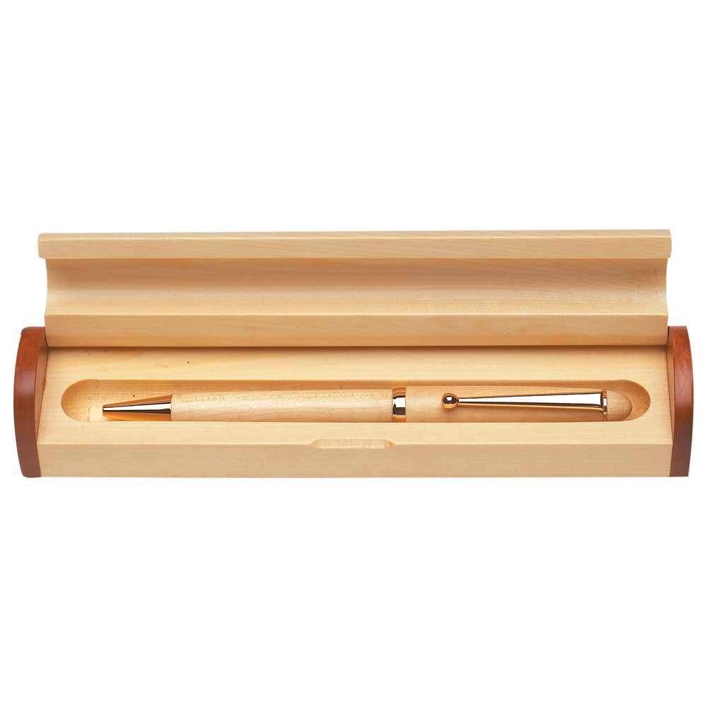 Personalized Laser Engraved 6 7/8" x 1 3/16" Maple Pen Case (Case only, pen not included)