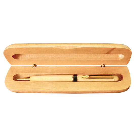 Personalized Laser Engraved 6 3/4" x 2 1/8" Maple Pen Case  (Case Only, pen not included)