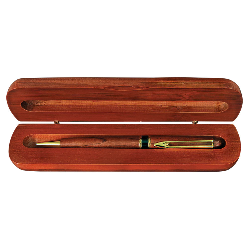 Personalized Laser Engraved 6 3/4" x 2 1/8" Rosewood Finish Pen Case (Case only, pen not included)