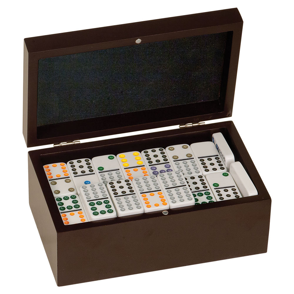 Personalized Laser Engraved Rosewood Finish Game Double Twelves Dominos Set with 91 Dominos