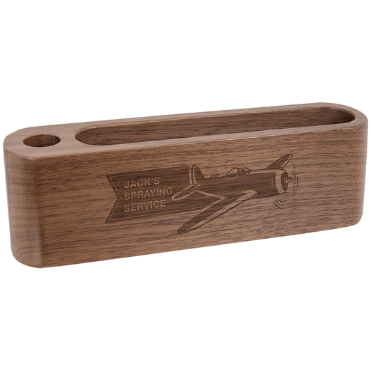 5 1/4" Personalized Laser Engraved Business Card and Pen Holder