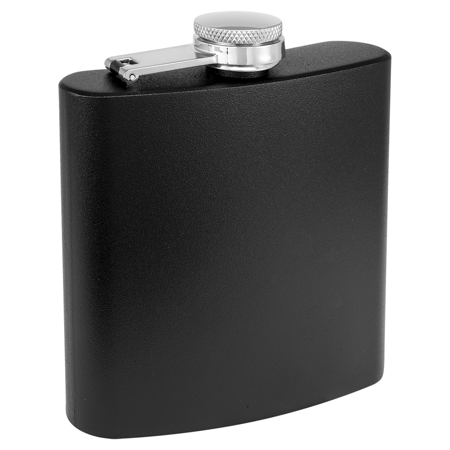 Personalized Laser Engraved  3 oz. Powder Coated Flask Black