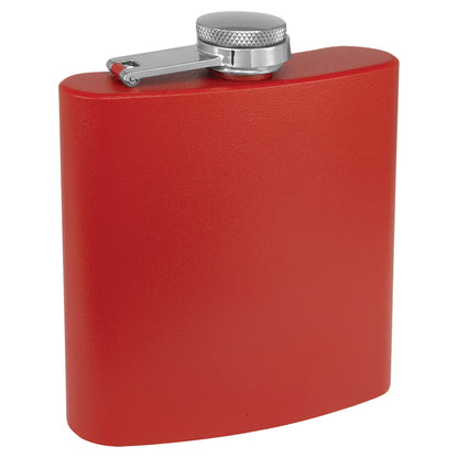 Personalized Laser Engraved  3 oz. Powder Coated Flask Red