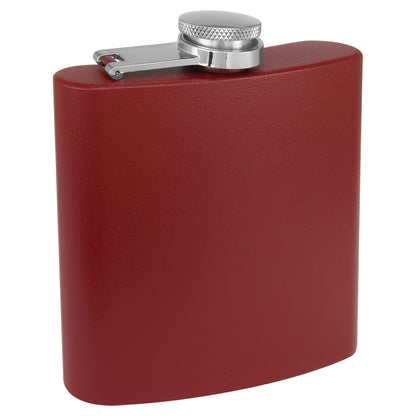 Personalized Laser Engraved  3 oz. Powder Coated Flask Maroon