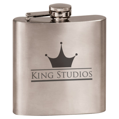 Personalized Laser Engraved  6 oz. Stainless Steel Flask