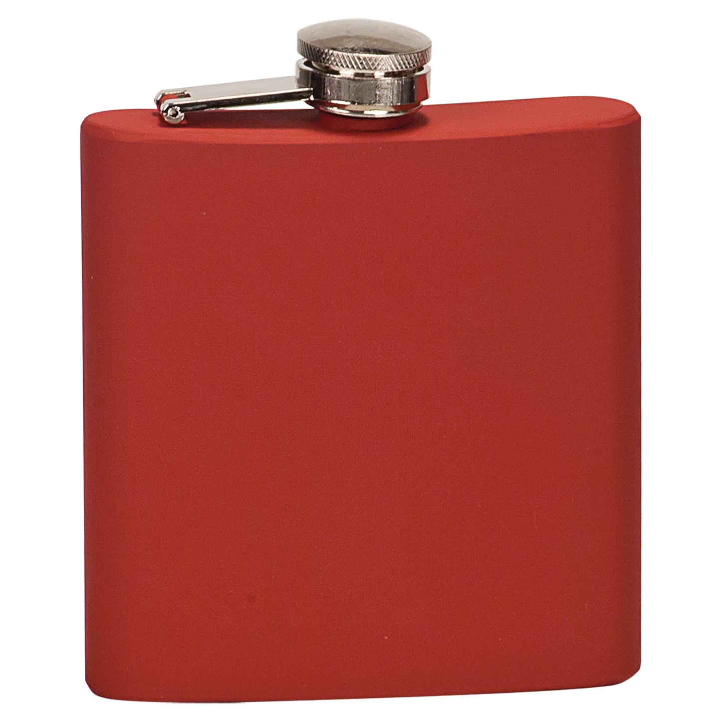 Personalized Laser Engraved  6 oz. Matte Red Stainless Steel Flask