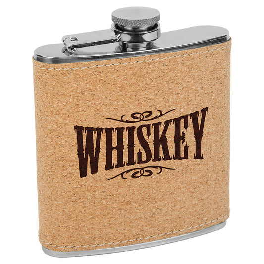 Personalized Laser Engraved  Cork 6 oz. Flask