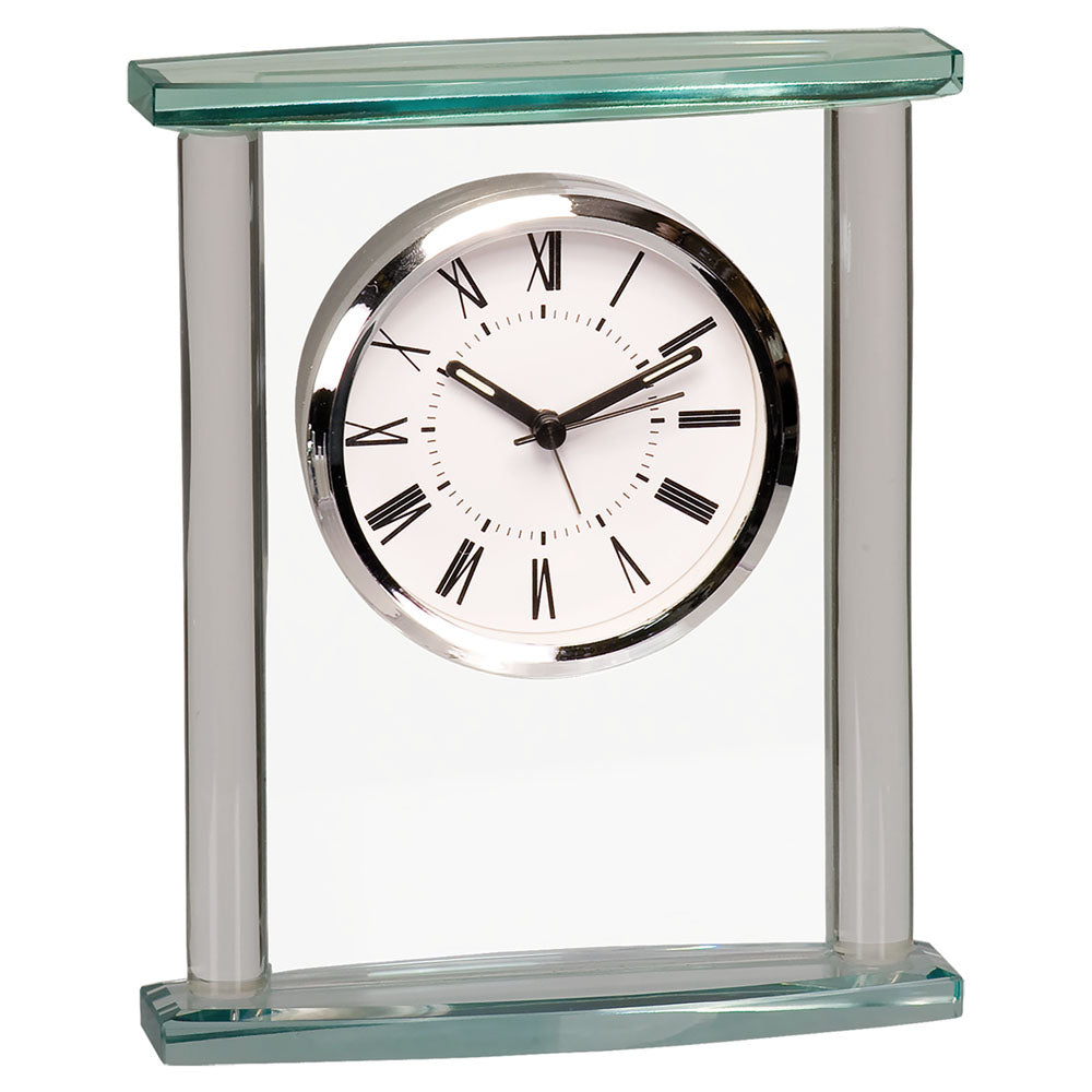 Personalized Laser Engraved 7" Square Glass Clock with Top