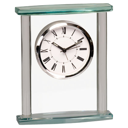 Personalized Laser Engraved 7" Square Glass Clock with Top
