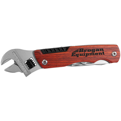 Personalized Laser Engraved 6 1/2" Wrench Multi-Tool with Wood Handle/Bag