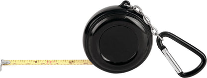 Personalized Laser Engraved 6-Foot Black Pocket Tape Measure w/Carabiner, 2-sided, 1"