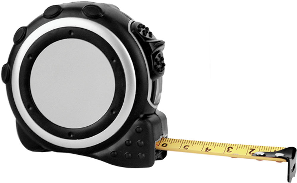 Personalized Laser Engraved 16FT Blk/Slv Tape Measure with 1 1/2" Insert Area, 1 Sided-Insert not Included