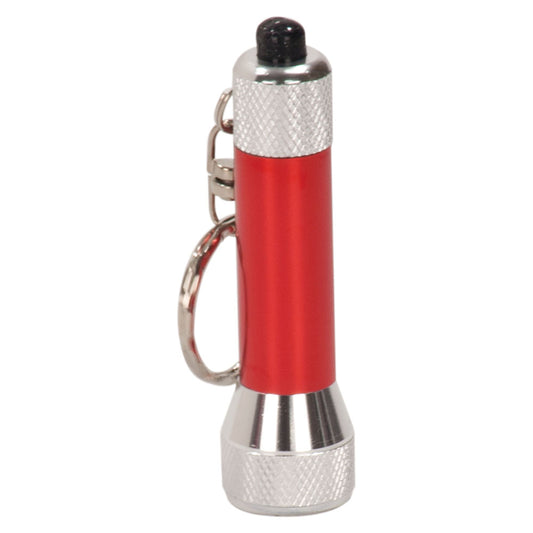 Personalized Laser Engraved 2 3/4" Red 5-LED  Flashlight with Keychain