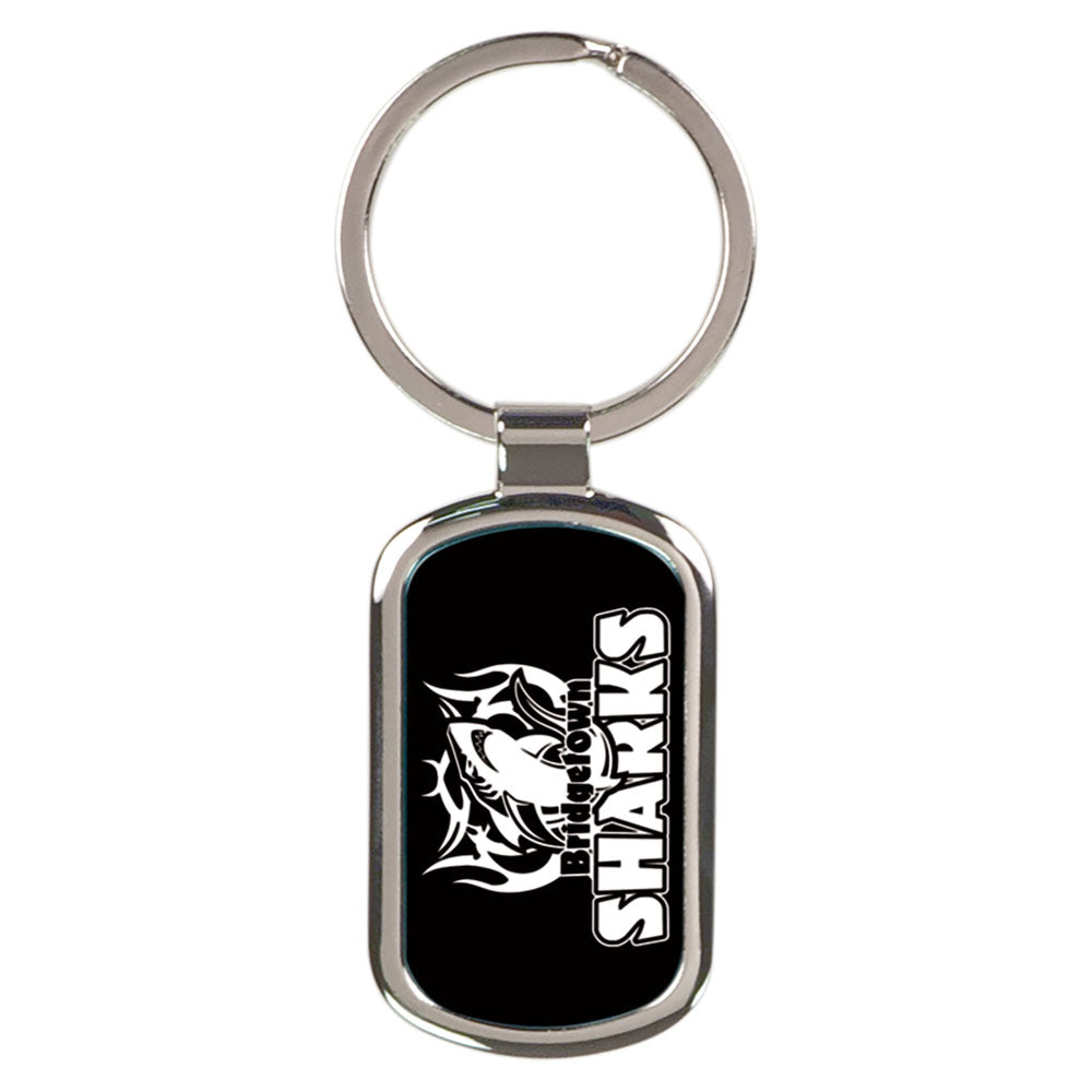 Personalized Laser Engraved 1 1/8" x 1 7/8" Black  Rectangle Keychain