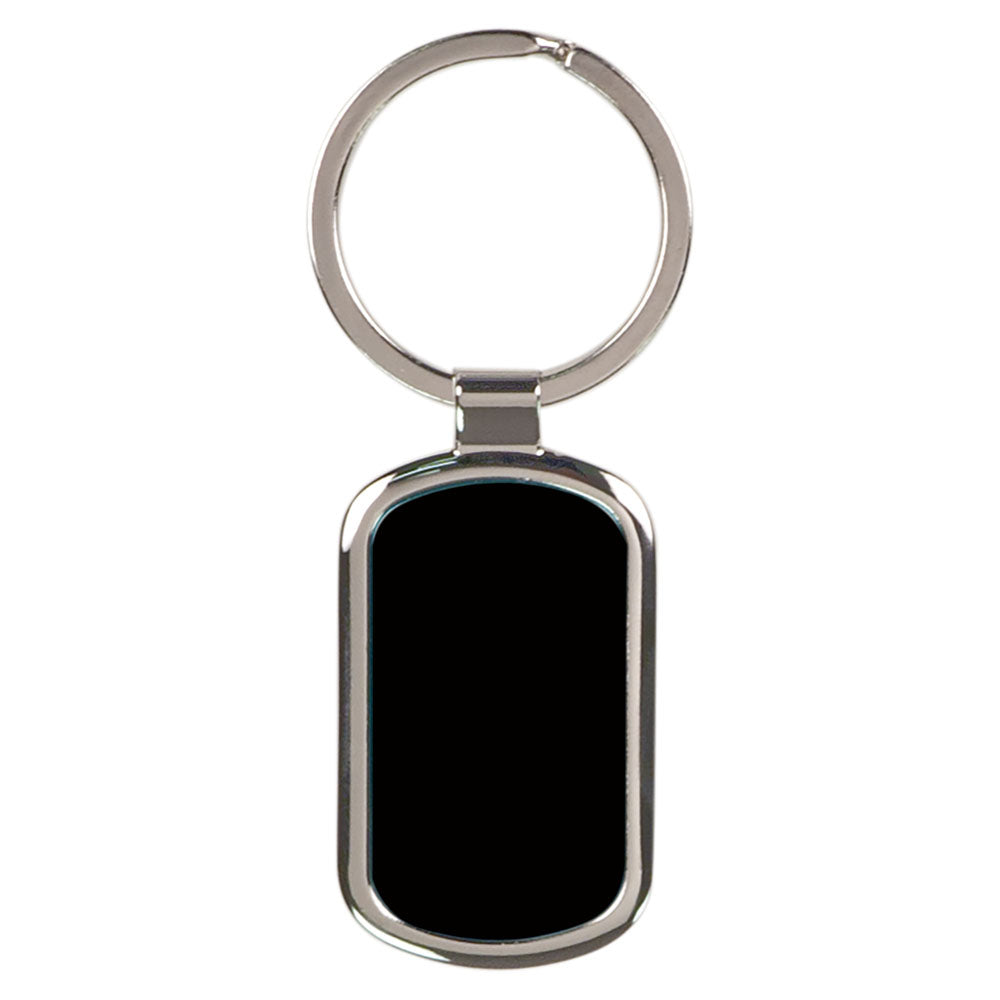 Personalized Laser Engraved 1 1/8" x 1 7/8" Black  Rectangle Keychain