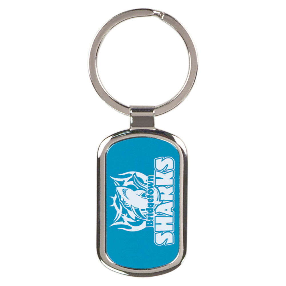 Personalized Laser Engraved 1 1/8" x 1 7/8" Blue  Rectangle Keychain