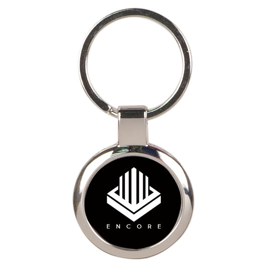 Personalized Laser Engraved 2 1/2" Black  Round Keychain