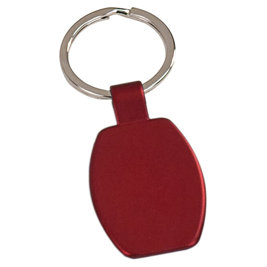 Personalized Laser Engraved 1 5/8" Red  Rectangle Keychain