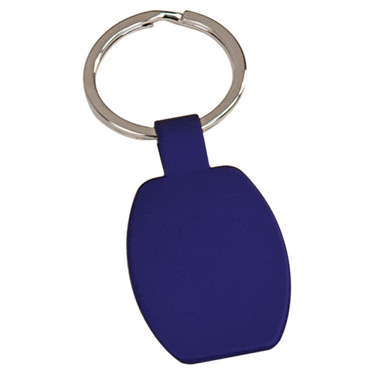 Personalized Laser Engraved 1 5/8" Blue  Rectangle Keychain