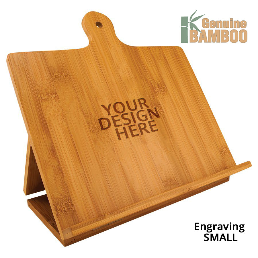 10 1/4" x 10 1/2" Personalized Laser Engraved Bamboo Standing Chef's Easel Cutting Board