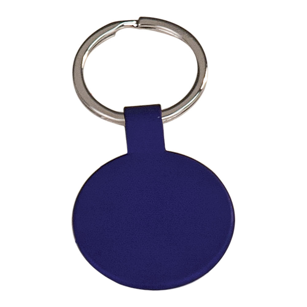 Personalized Laser Engraved 1 1/2" Blue  Round Keychain