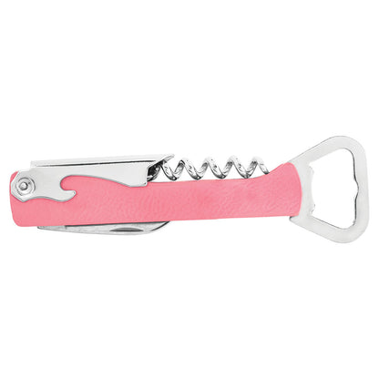 Personalized Laser Engraved Pink  Leatherette Wine Bottle Opener