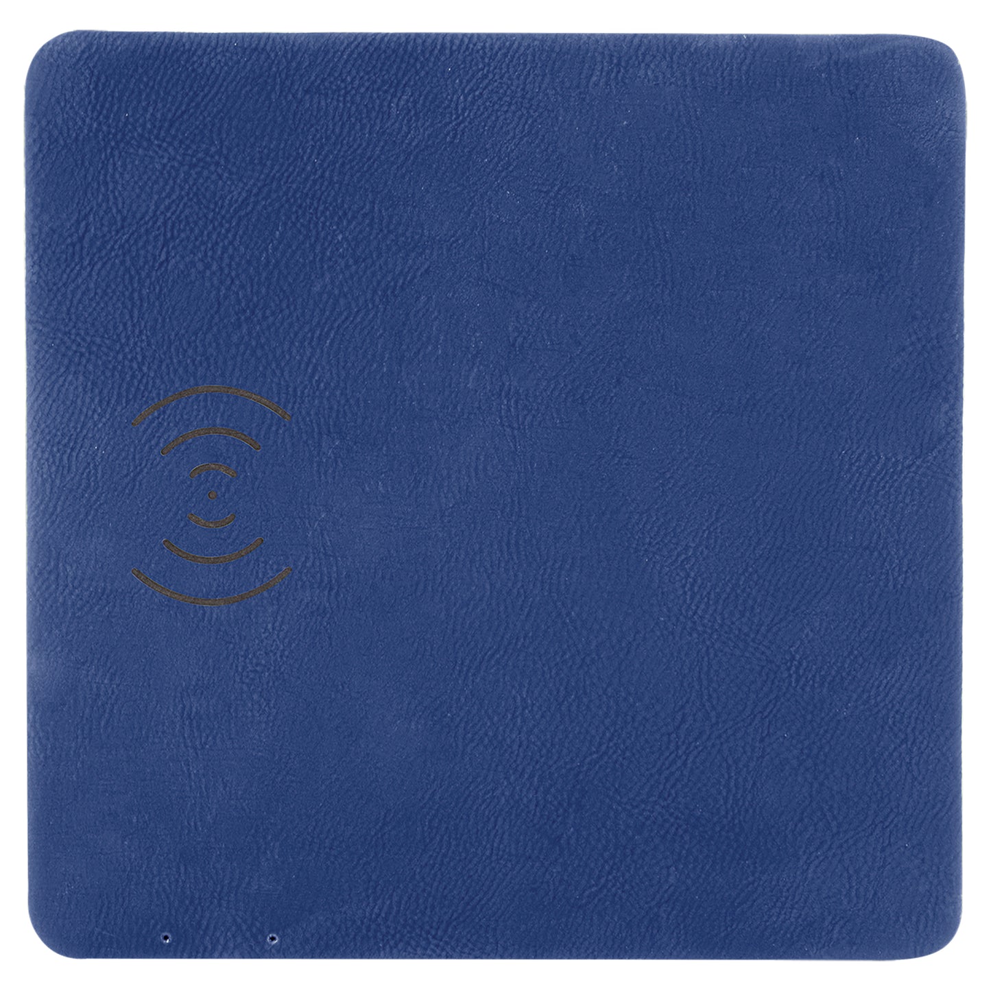 Personalized Laser Engraved 8" x 8" Blue/Silver  Leatherette Phone Charging Mat