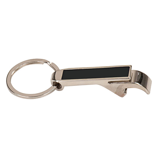 Personalized Laser Engraved 2 1/2" Black  Bottle Opener Keychain