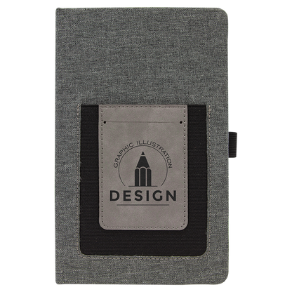 Personalized Laser Engraved Leatherette Journal with Cell/Card Slot