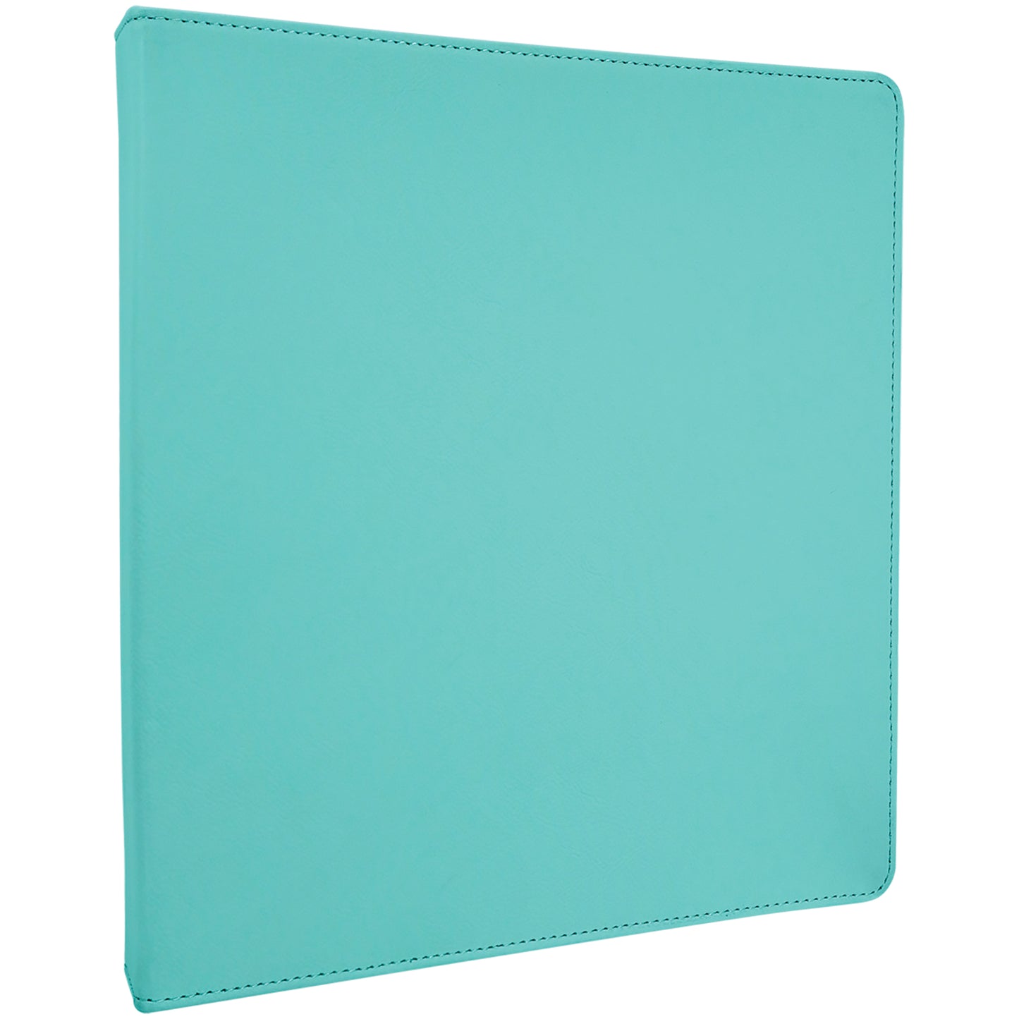 Personalized Laser Engraved 10 1/2" x 11 1/2" Teal Leatherette 3 Ring Binder w/1" Slant Rings