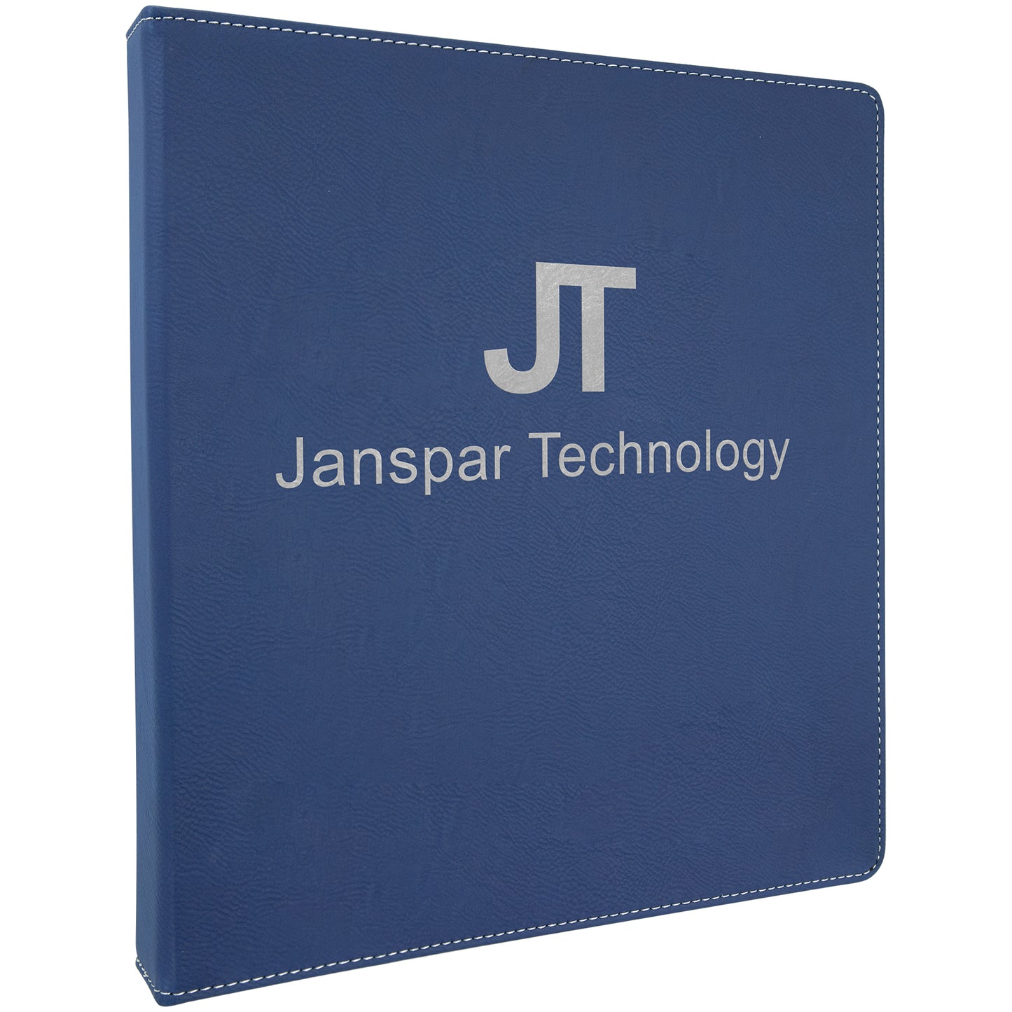  Personalized Laser Engraved 10 1/2"x11 1/2" Blue/Silver Leatherette 3 Ring Binder w/1" Slant Rings