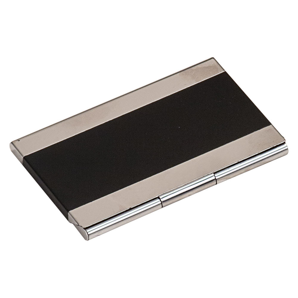 Personalized Laser Engraved 3 3/4" x 2 1/2" Black  Business Card Holder