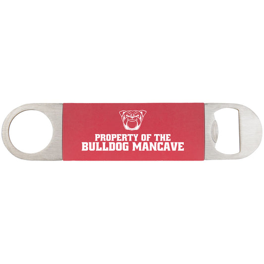 Personalized Laser Engraved 1 1/2" x 7" Red/White Bottle Opener with Silicone Grip