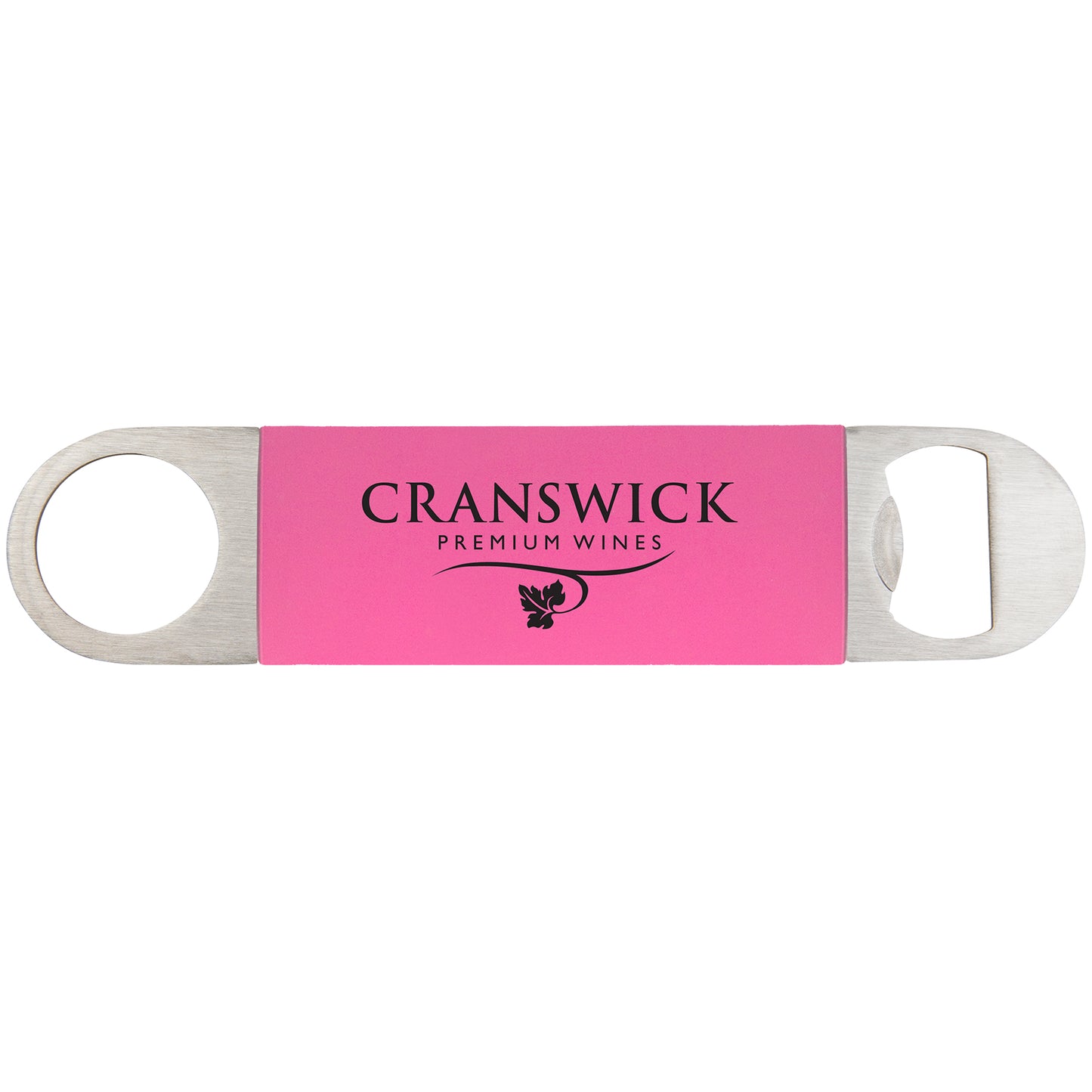 Personalized Laser Engraved  Pink/Black Bottle Opener with Silicone Sleeve