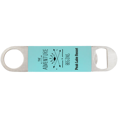 Personalized Laser Engraved  Teal/Black Bottle Opener with Silicone Sleeve