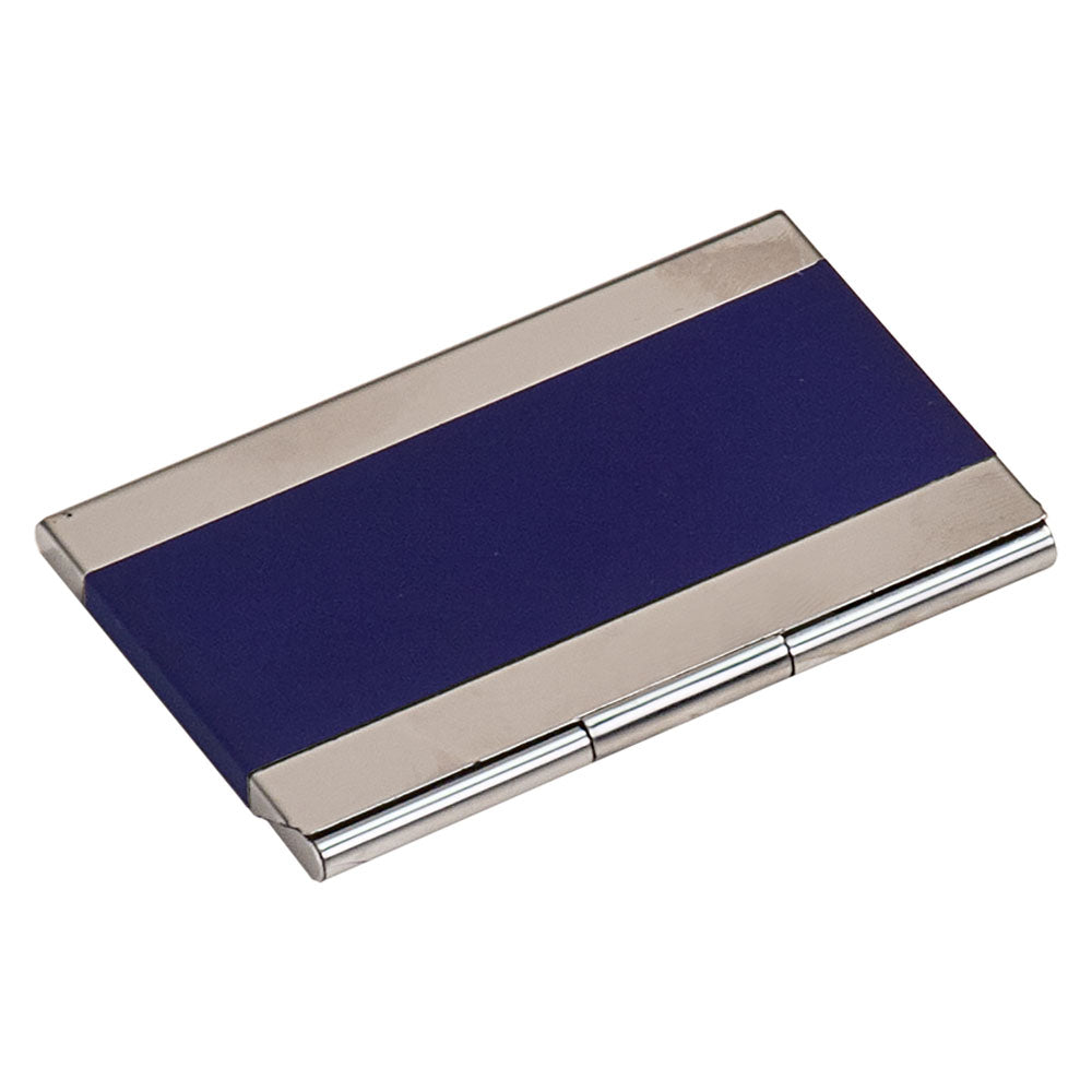 Personalized Laser Engraved 3 3/4" x 2 1/2" Blue  Business Card Holder