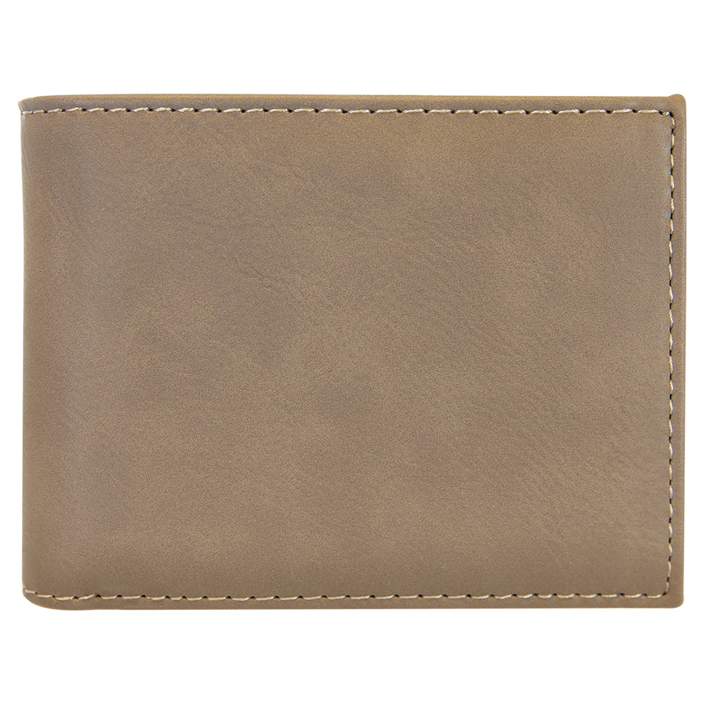 Personalized Laser Engraved Light Brown  Leatherette Bi-Fold Wallet w/Flip  ID Display