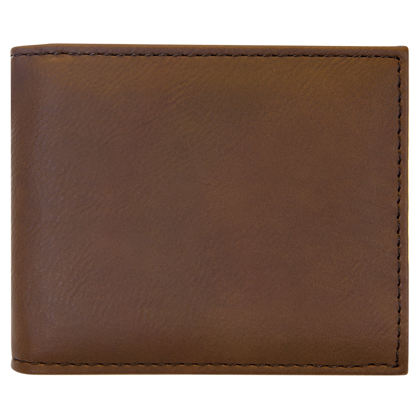 Personalized Laser Engraved Dark Brown  Leatherette Bi-Fold Wallet w/Flip  ID Display