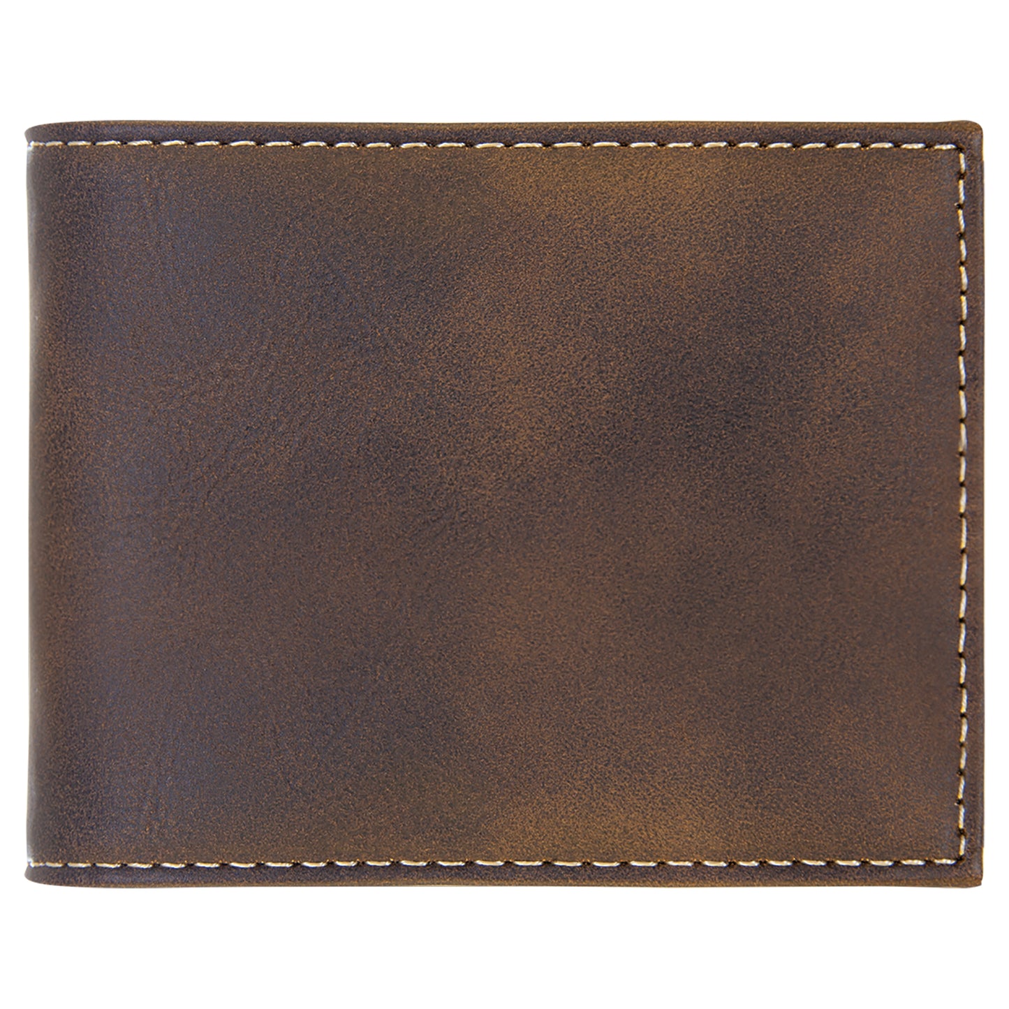 Personalized Laser Engraved Rustic/Gold  Leatherette Bi-Fold Wallet w/Flip  ID Display