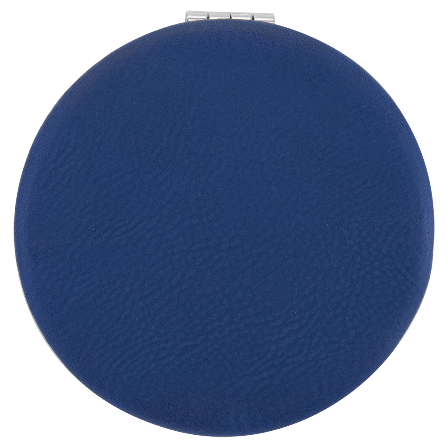 Personalized Laser Engraved 2 1/2" Blue/Silver  Leatherette Compact Mirror