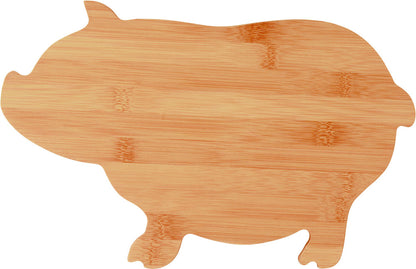 Personalized Laser Engraved 13 3/4" x 8 3/4" Bamboo Pig Shaped Cutting Board