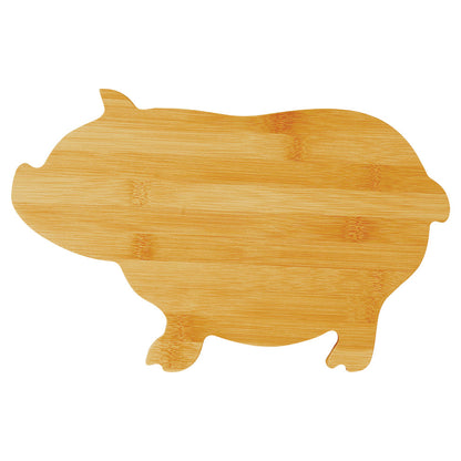 Personalized Laser Engraved 13 3/4" x 8 3/4" Bamboo Pig Shaped Cutting Board