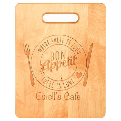 Personalized Laser Engraved 9" x 6" Maple Cutting Board