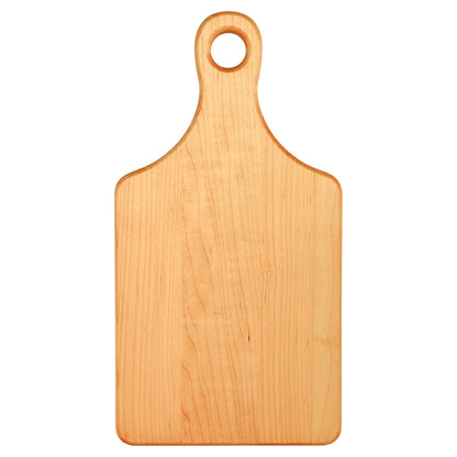 Personalized Laser Engraved 13 1/2" x 7" Maple Paddle Shaped Cutting Board