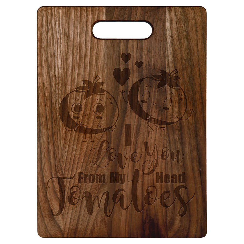 Personalized Laser Engraved 9" x 6" Walnut Cutting Board